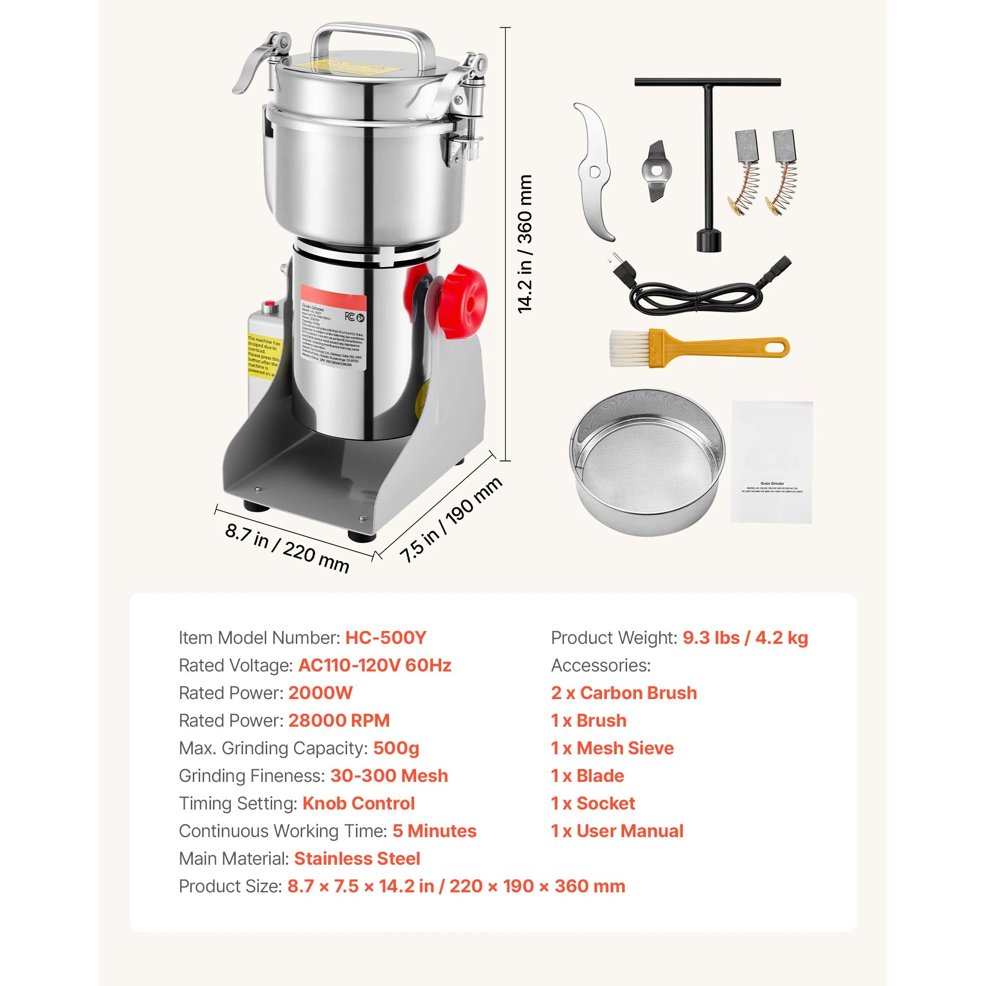 Grain Mill Grinder