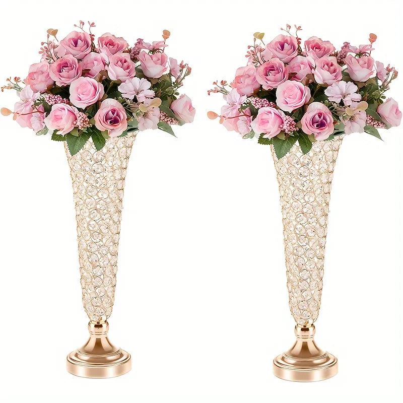 2 Crystal Vases,