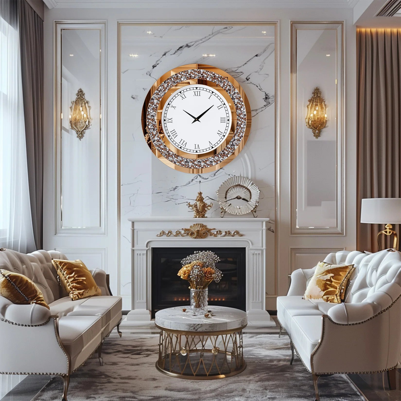 Mirrored Wall Clock