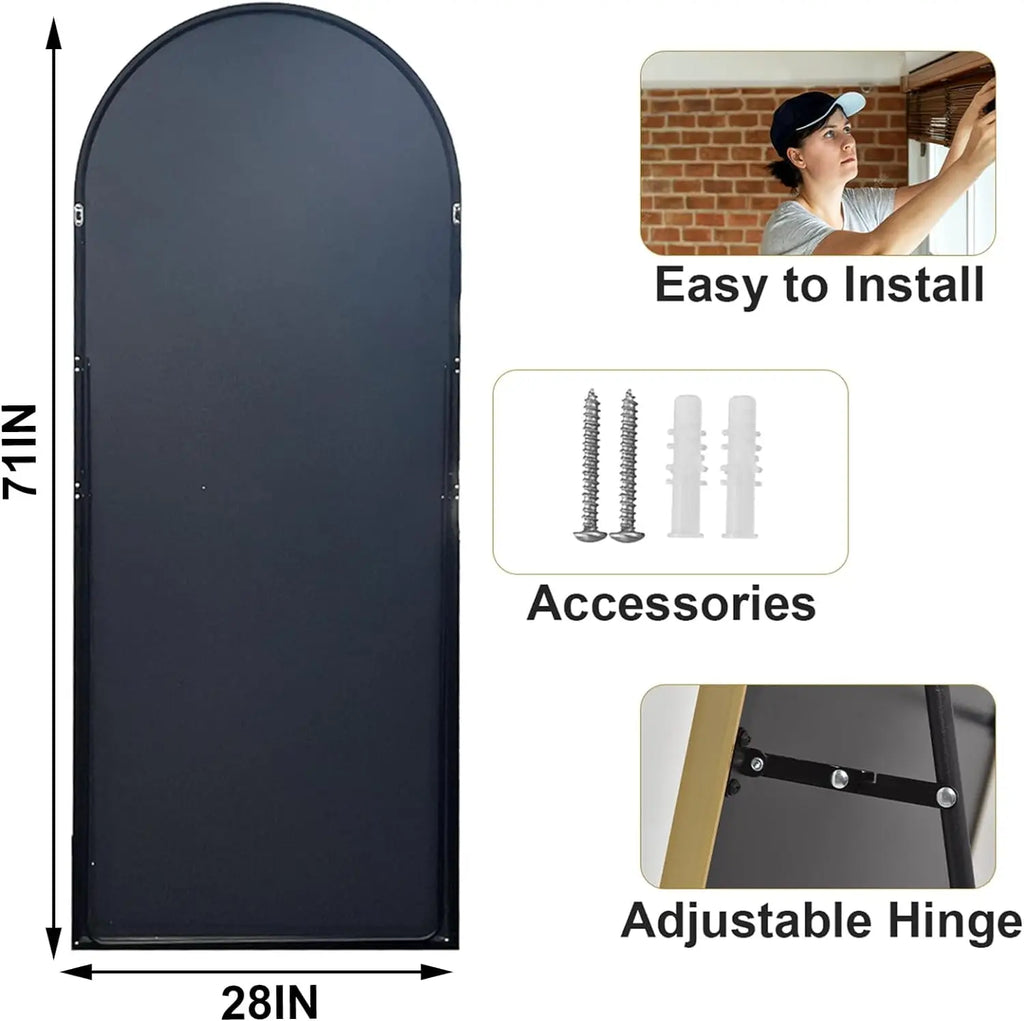 26" x 71"   Aluminum Alloy Frame Full Body Mirror