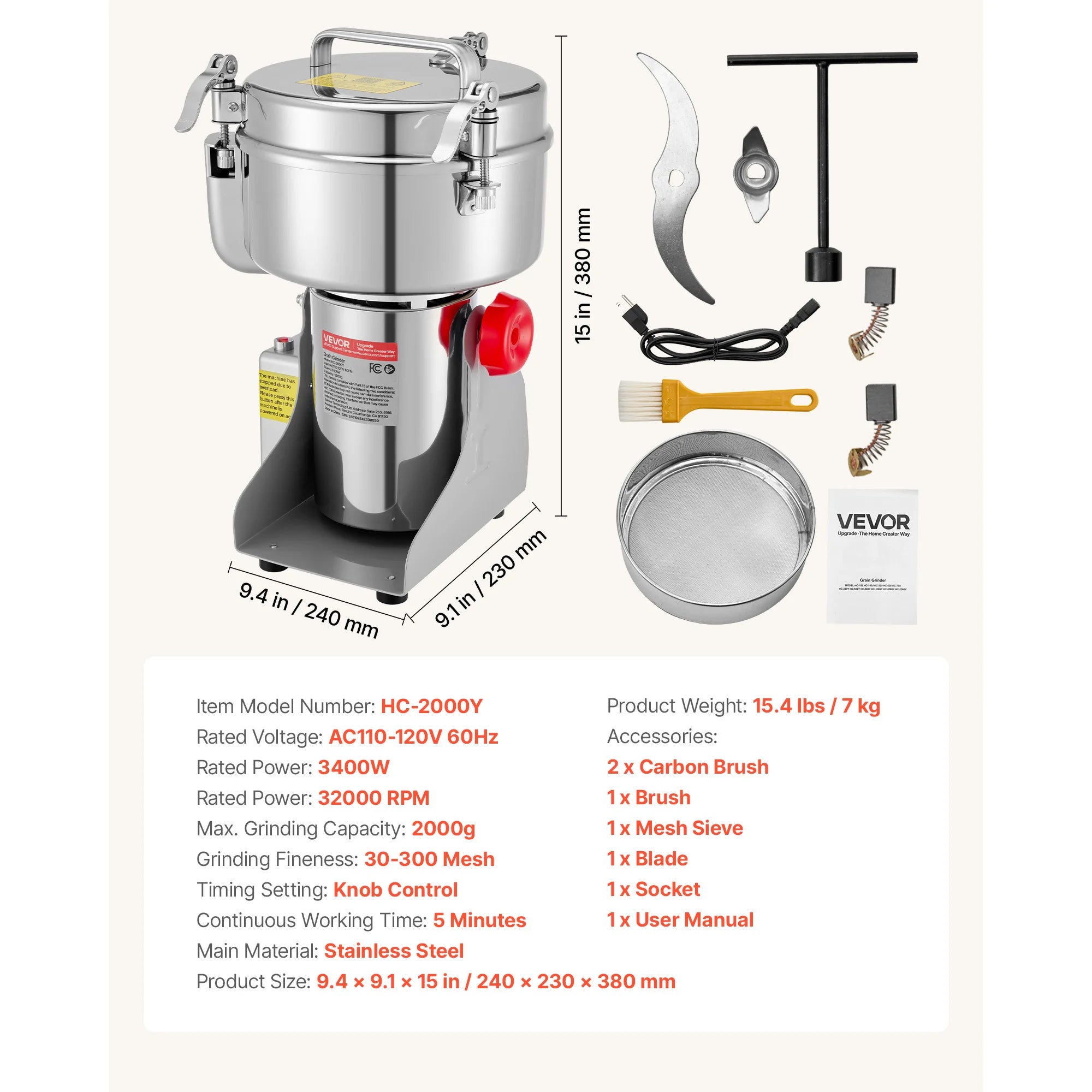 Grain Mill Grinder