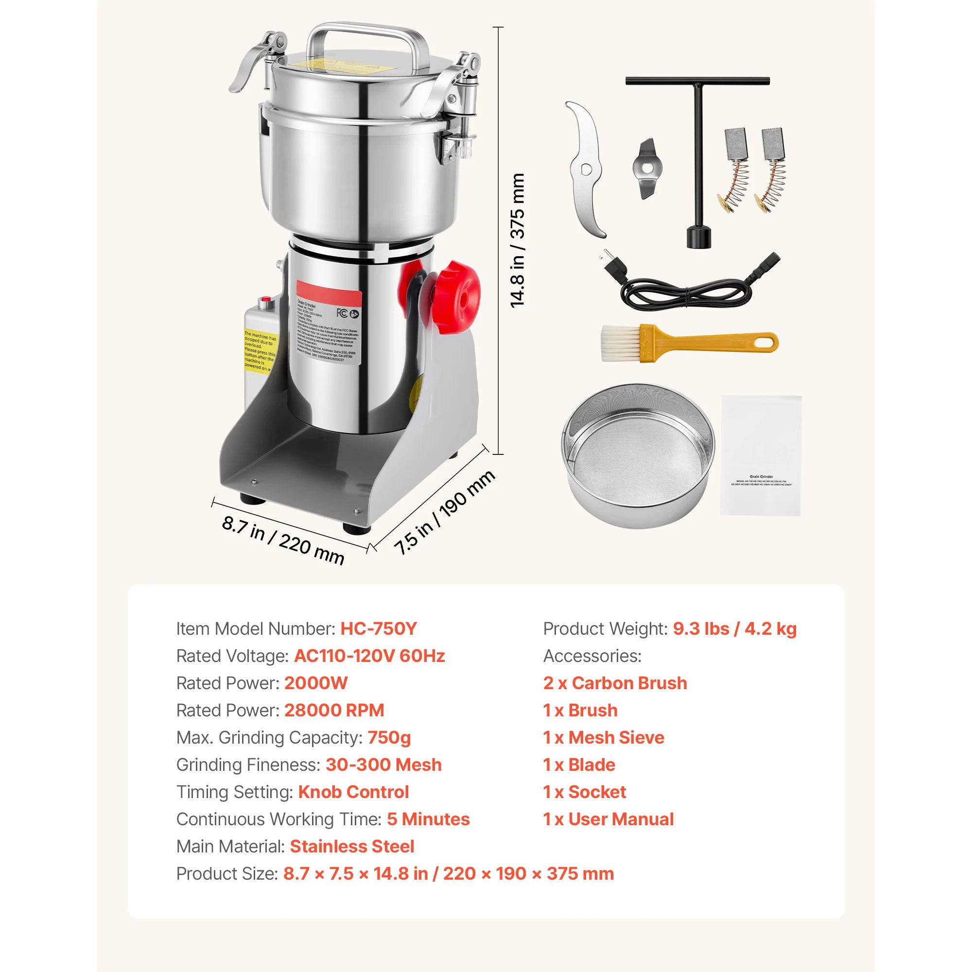 Grain Mill Grinder